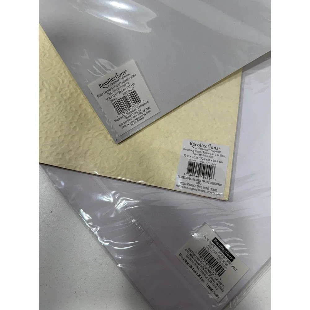 Recollections Signature 12x12 Specialty Paper Lot of 7 Holographic Glitter Foil